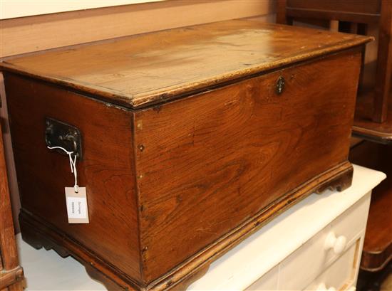 A Victorian elm blanket chest W.74cm